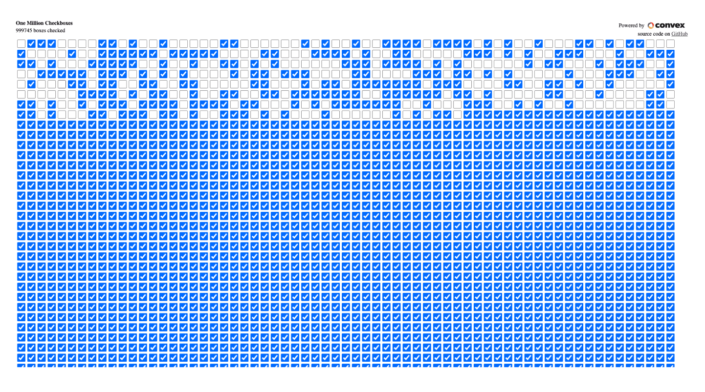 One Million Checkboxes hero image